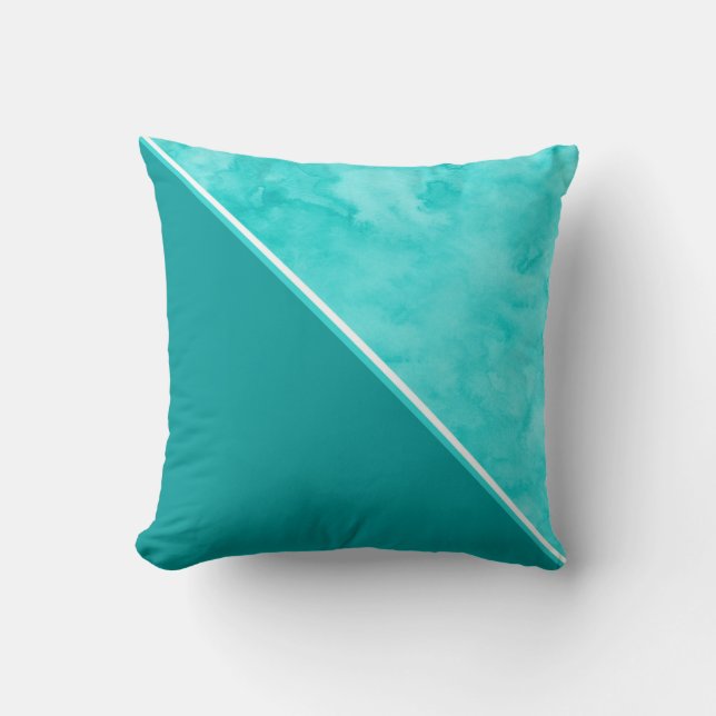 Coussin Bloc de couleur Turquoise Aqua (Recto)
