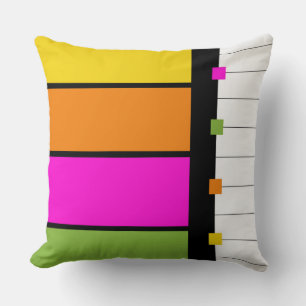 Coussin Bloc de couleurs et rayures