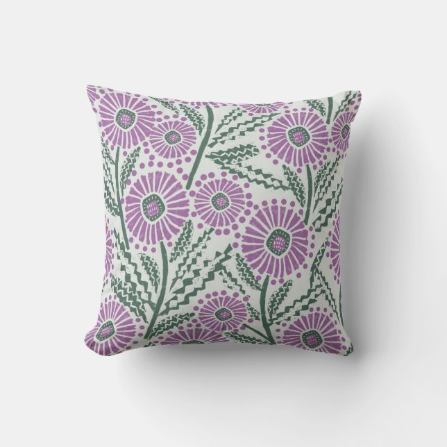 Coussin Bloc d'impression cercle de conception florale (Recto)