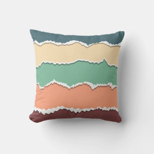 Coussin Blocs de couleur déchirés Lancer l'oreiller