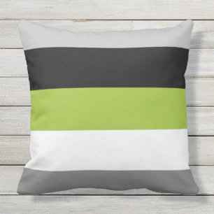Coussin Blocs de couleur modernes Gris vert citron noir