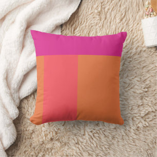 Coussin Blocs De Couleur Rose Et Orange Chaud