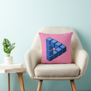 Coussin Blocs Funny Bleu noir Impossible Triangle