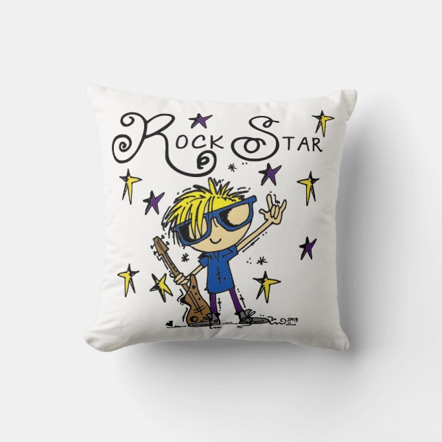 Coussin Blond Boy Rock Star (Recto)