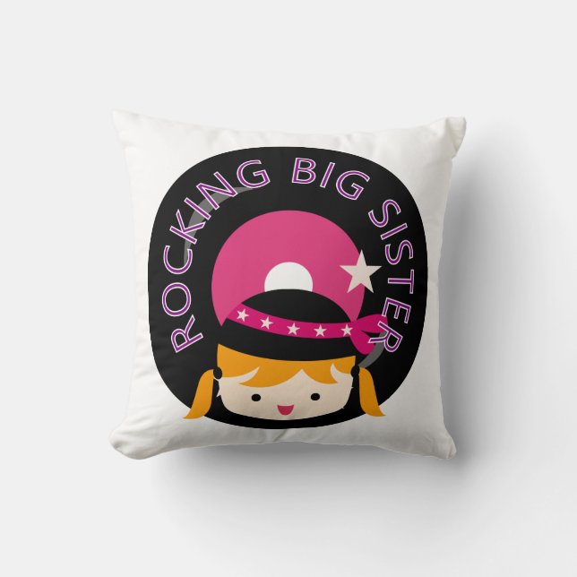 Coussin Blond Rocking Big Sister (Recto)