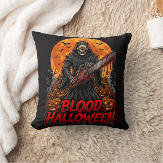Coussin Blood Halloween Grim Reaper Chainsaw Pumpkin Hoodi