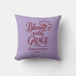 Coussin Bloom with Grace – New Year 2026 Throw Pillow