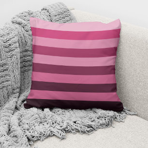 Coussin Bloques de couleur monochrome rose moderne et rayu