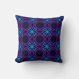 Coussin Blue and black seamless pattern with simple geomet