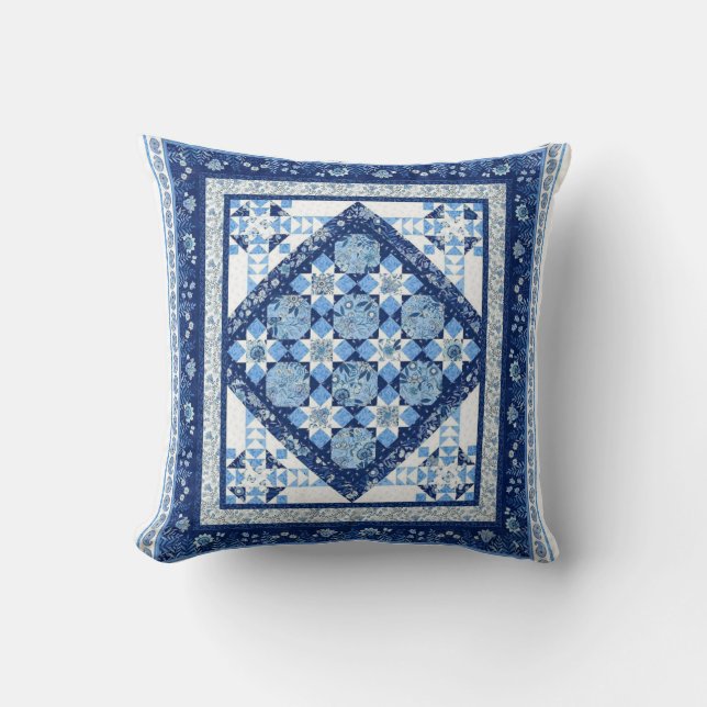 Coussin Blue and White  (Recto)