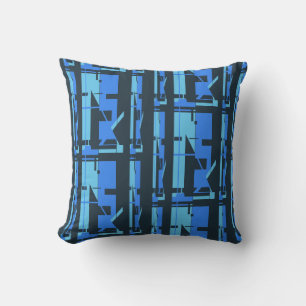 Coussin Blue Aqua Navy Regarder au sud-ouest Tribal Art Mo