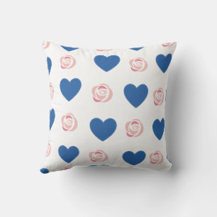 Coussin Blue Cute Cosy Moderne Romantique Chic Coeur éléga