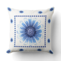 Coussin Blue Daisy