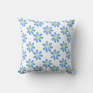 Coussin Blue Daisy Watercolor Motif 2