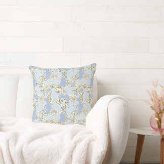 Coussin Blue Doodle Floral