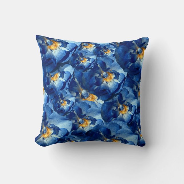 Coussin Blue dream, Rose Floral Dream I, Throw Cushion (Recto)
