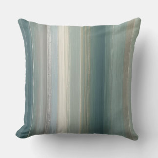 Coussin Blue Green Abstract Coastal Stripe