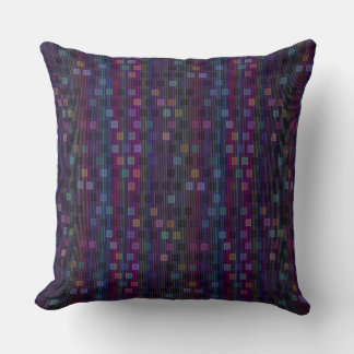 Coussin Blue, green, purple, pink squares with stripes