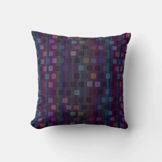 Coussin Blue, green, purple, pink squares with stripes
