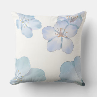 Coussin Blue hibiscus  throw pillow