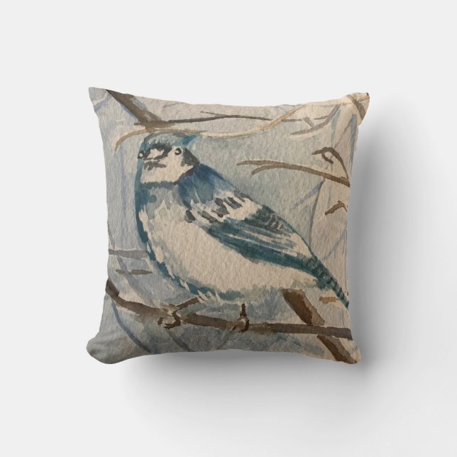 Coussin Blue Jay (Recto)
