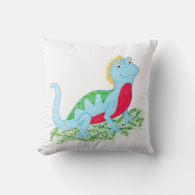 Coussin Blue Lizard (Recto)