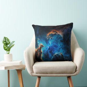 Coussin Blue Nebula Nuds AI Concept Art par Xzendor7
