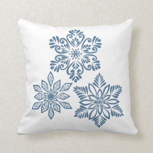 Coussin Blue Red Parties scintillant Flammes de neige Noë