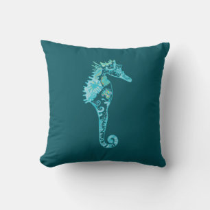 Coussin Blue Seahorse Blue Cushion