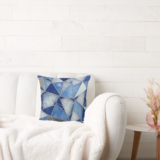 Coussin blue silver mosaic 1 (Canapé)