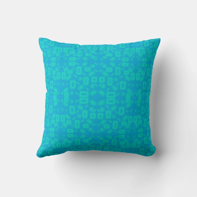 Coussin Blue Turquoise Frosted Glass Motif Art Abstrait (Verso)