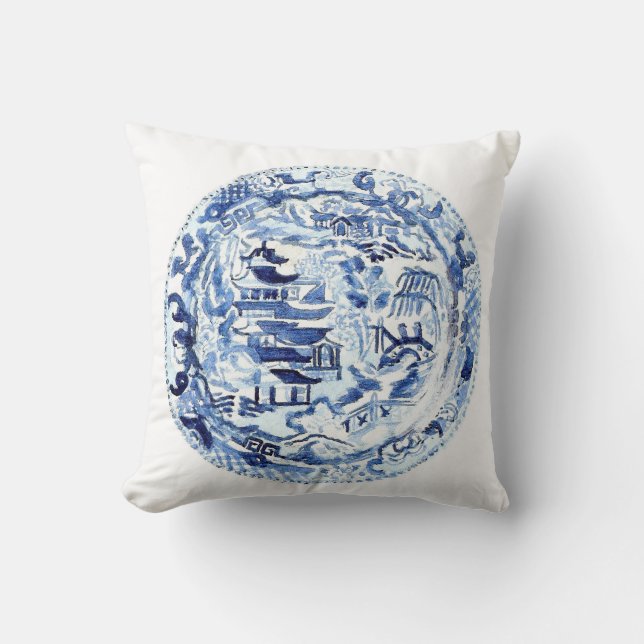 COUSSIN BLUE/WHITE DE PLAT DE CHINOISERIE (Recto)