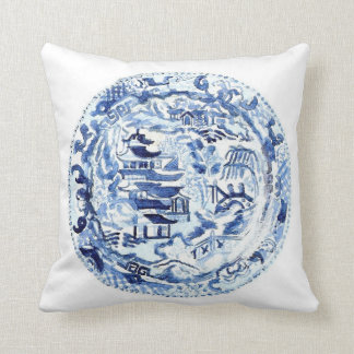 COUSSIN BLUE/WHITE DE PLAT DE CHINOISERIE