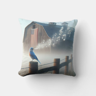 Coussin Bluebird Chanter Dans Matin Mist