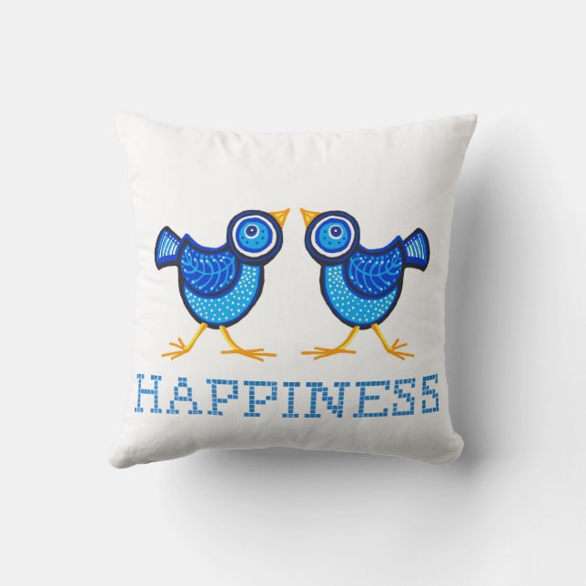 Coussin Bluebird de bonheur (Verso)