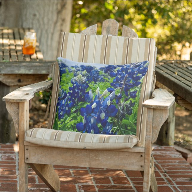 Coussin Bluebonnets Fleurs Bleues Texas Texan Floral (Chaise)