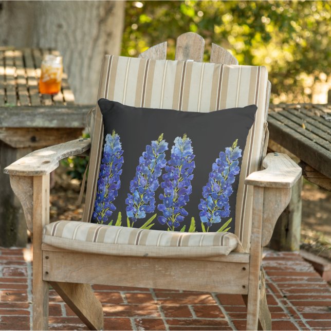 Coussin Bluebonnets Texas State Flowers Lupine Watercolor (Chaise)