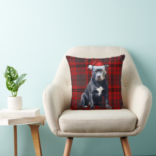 Coussin Bluenose Pitbull Chien rouge Plaid Noël