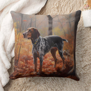 Coussin Bluetick Coonhound en automne Leaves automne Inspi