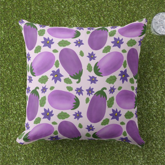 Coussin Blush & Bloom Eggplant Collection – Soft Lilac (Herbe)