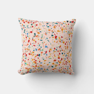 Coussin Blush Terrazzo   Speckles écocliques roses   ABSTR