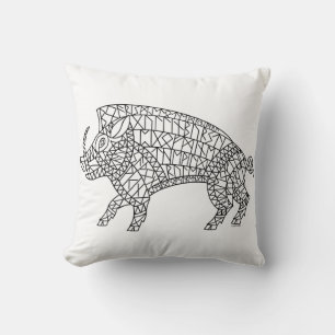 Coussin Boar sauvage avec Runes