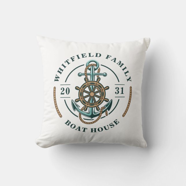 Coussin Boat House Ancre Bateau Roue Année Est Personnalis (Recto)