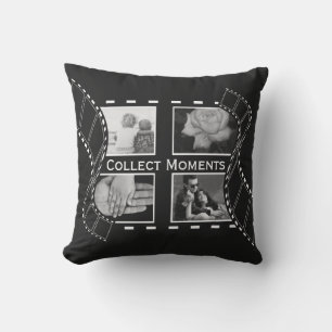 Coussin Bobine de film noir et blanc avec photo personnali