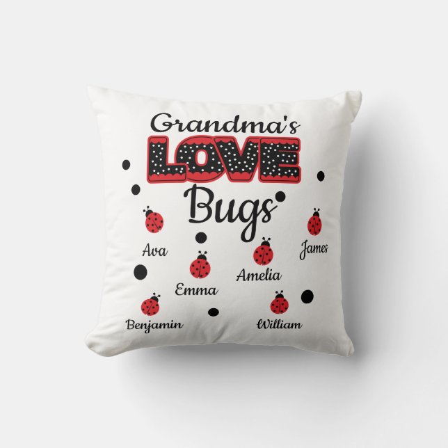 Coussin Bogue d'amour de grand-mère personnalisée (Recto)
