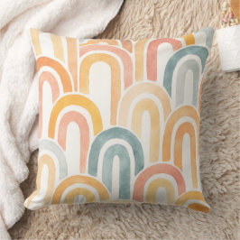 Coussin Bohemian arch fish scale painted pattern