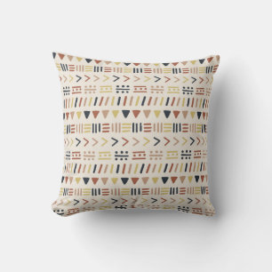 Coussin Boho Abstrait Dash Dot Tribal Symbole Motif