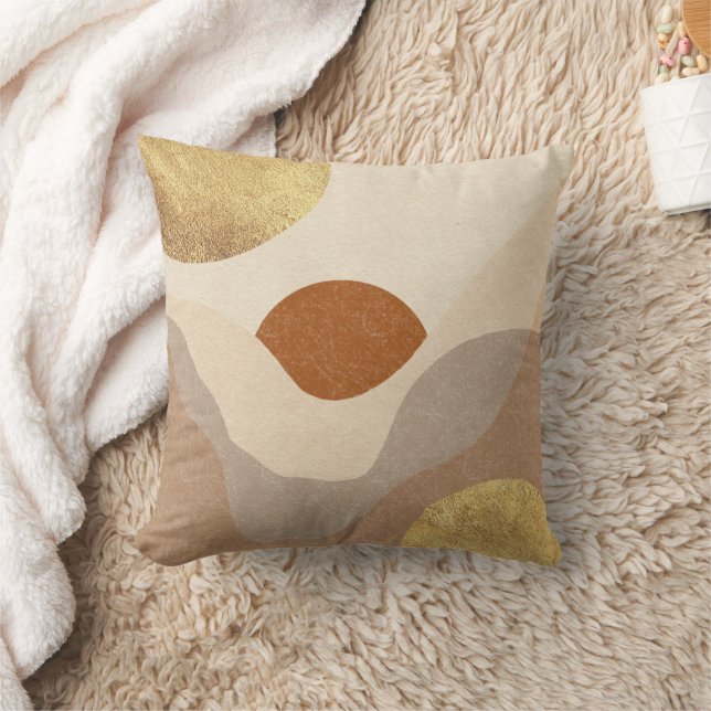 Coussin Boho Abstrait Terracotta Sand Gold (Couverture)