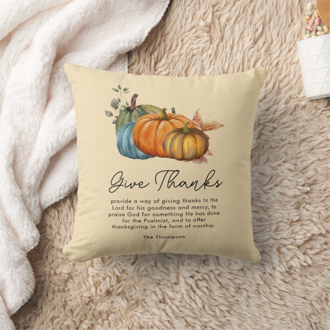 Coussin Boho Automne Beige Autumn Citrouille MerciGiving (Couverture)