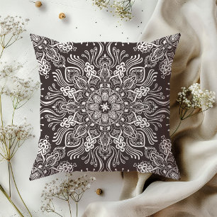 Coussin Boho Barkley Mandala eclipse noir
